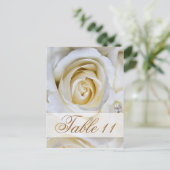 Carte de numéro de table des Roses Mariages blancs (Debout devant)