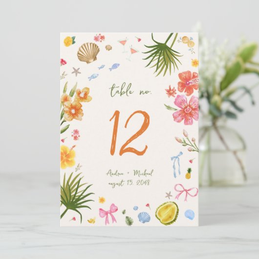 Carte de numéro de table dessinée à la main de sty (Debout devant)