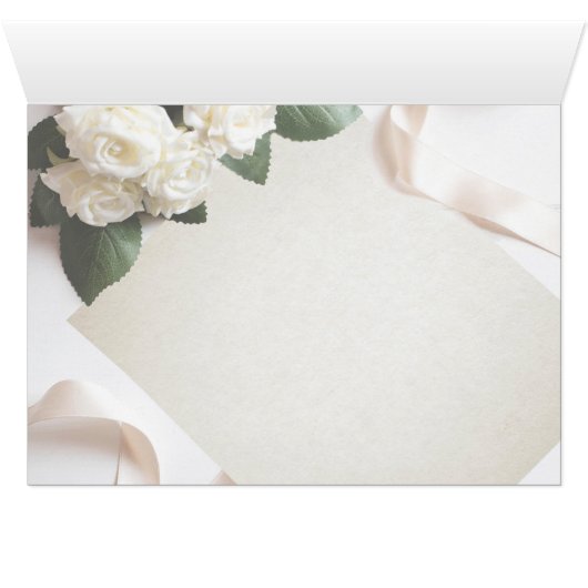 Carte de numéro de table d'invité Élégant blanc (Intérieur Horizontal (Bas))