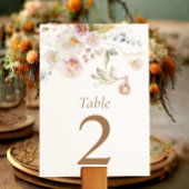 Carte de numéro de table du Baby shower fleur sauv