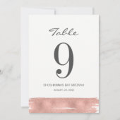 Carte de numéro de table du Bat mitzvah rose Gold  (Devant)