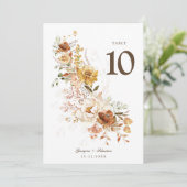 Carte de numéro de table du Fleur sauvage de tonal (Debout devant)