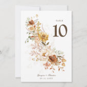 Carte de numéro de table du Fleur sauvage de tonal (Dos)