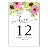 Carte de numéro de table du Mariage de automne de (Dos)