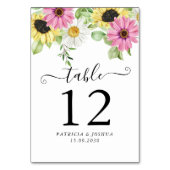 Carte de numéro de table du Mariage de automne de (Par défaut)