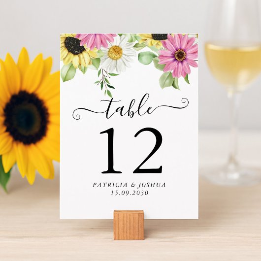 Carte de numéro de table du Mariage de automne de