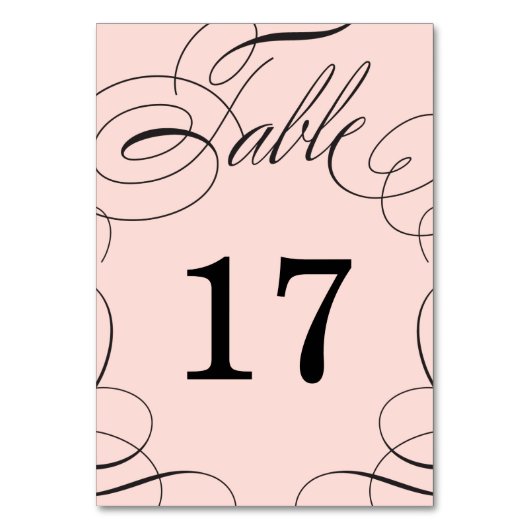 Carte de numéro de table du Mariage de lavage clas (Par défaut)
