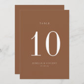 Carte de numéro de table du Mariage de rouille ter (Devant / Derrière)