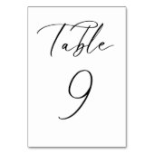 Carte de numéro de table du Mariage de script mini (Dos)