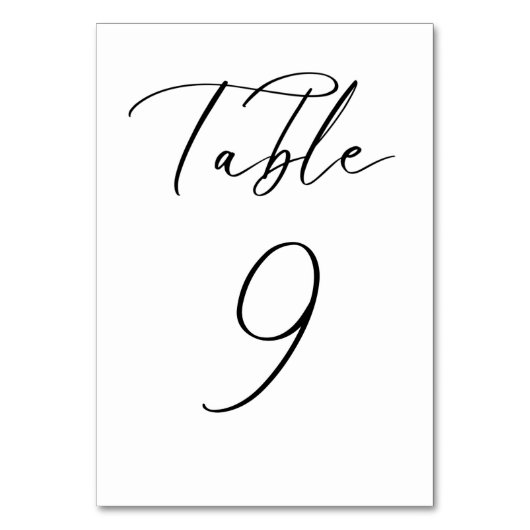 Carte de numéro de table du Mariage de script mini (Dos)