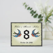 Carte de numéro de table du Mariage de tatouage (Debout devant)