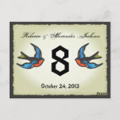 Carte de numéro de table du Mariage de tatouage (Dos)