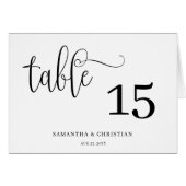 Carte de numéro de table du Mariage de tente pliée (Devant Horizontal)