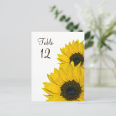 Carte de numéro de table du Mariage de tournesol (Debout devant)