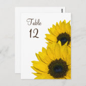 Carte de numéro de table du Mariage de tournesol (Devant / Derrière)