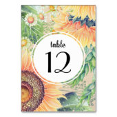 Carte de numéro de table du Mariage des tournesols (Dos)