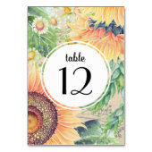 Carte de numéro de table du Mariage des tournesols (Par défaut)