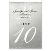 Carte de numéro de table du Mariage Faux Silver (Dos)