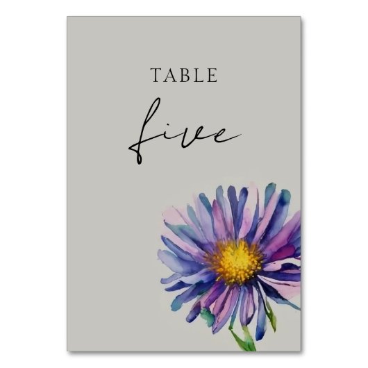 Carte de numéro de table du Mariage fleur sauvage (Par défaut)