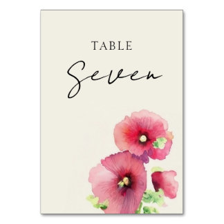 Carte de numéro de table du Mariage fleur sauvage