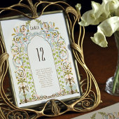 Carte de numéro de table du Mariage Floral Royal V