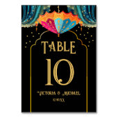 Carte de numéro de table du Mariage Indian Parasol (Dos)