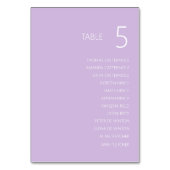 Carte de numéro de table du Mariage Lavender avec (Par défaut)