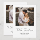 Carte de numéro de table du Mariage photo de scrip (Devant / Derrière)