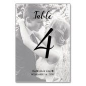 Carte de numéro de table du Mariage photo personna (Dos)