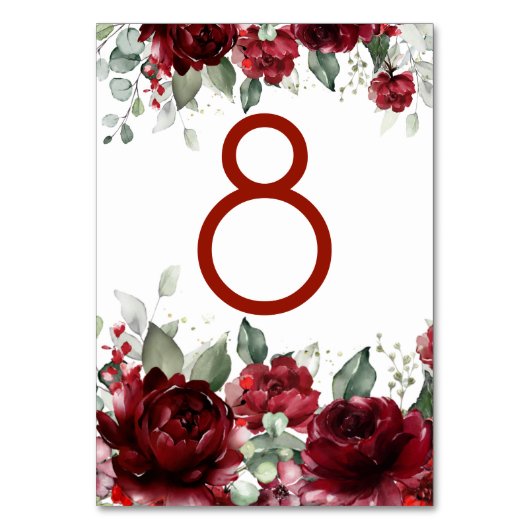 Carte de numéro de table du Mariage Red Peony Epip (Par défaut)