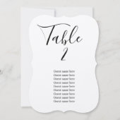 Carte de numéro de table du mariage rustique avec (Devant)