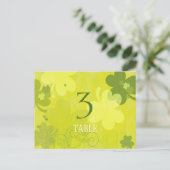 Carte de numéro de table du Mariage Shamrock (Debout devant)