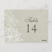 Carte de numéro de table du modèle de fleur tourné (Dos)