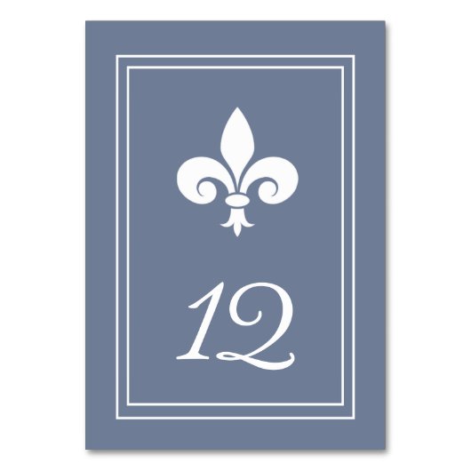 Carte de numéro de table Dusty Blue Fleur de Lis (Par défaut)