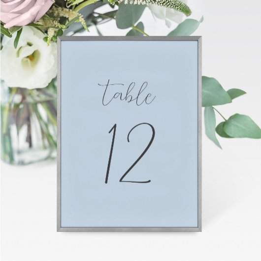Carte de numéro de table Dusty Blue Mariage