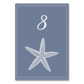 Carte de numéro de table Dusty Blue Starfish (Dos)