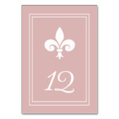 Carte de numéro de table Dusty Rose Fleur de Lis (Dos)