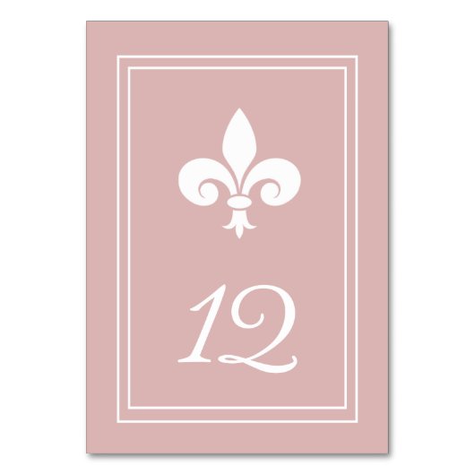 Carte de numéro de table Dusty Rose Fleur de Lis (Par défaut)