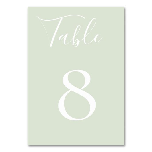 Carte de numéro de table Dusty Sage (Par défaut)