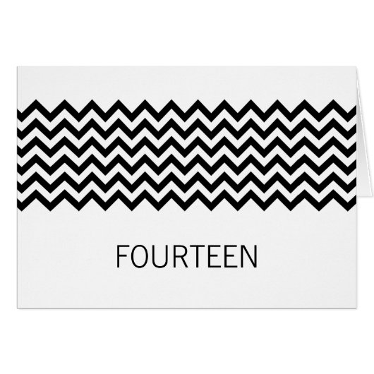 Carte de numéro de table Ebony Simple Chevron (Devant horizontal)
