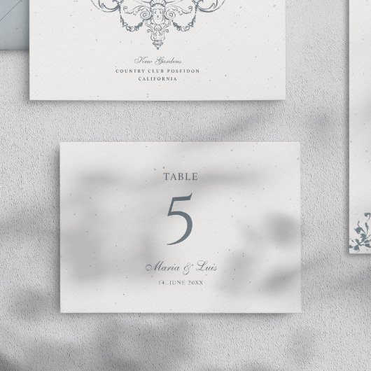 Carte de numéro de table Élégant Baroque Mariage S