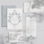 Carte de numéro de table Élégant Baroque Mariage S