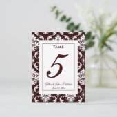 Carte de numéro de table Elegant Chocolate Mariage (Debout devant)