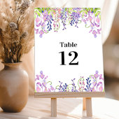 Carte de numéro de table Elegant Purple Wisteria