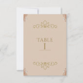 Carte de numéro de table élégante et chic rose et  (Devant)