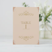 Carte de numéro de table élégante et chic rose et  (Debout devant)