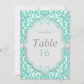 Carte de numéro de table élégante menthe et grise (Devant)