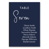 Carte de numéro de table élégante moderne minimali (Dos)