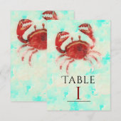 Carte de numéro de table élégante pour soirée plag (Devant / Derrière)