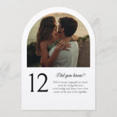 Carte de numéro de table en arche avec photo et an (Devant)